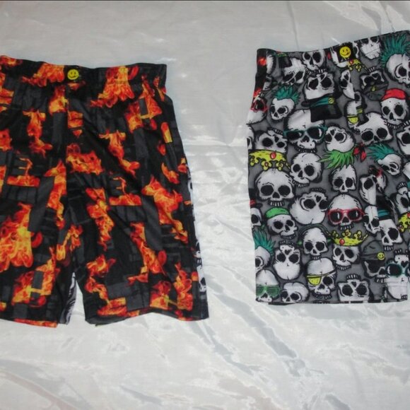 Joe Boxer two pair Size 8 set sleepwear pajama shorts skulls meteorite - Picture 1 of 4